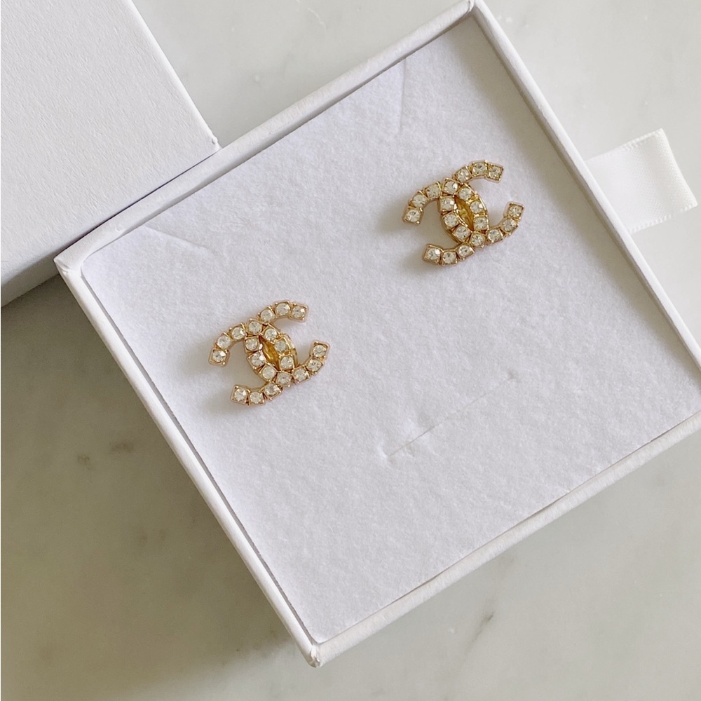 Gold Vintage Button Repurposed Earrings